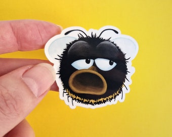 Sticker Grumpy Bumblebee, funny vinyl sticker with character, glossy, waterproof, gift for grumpy people
