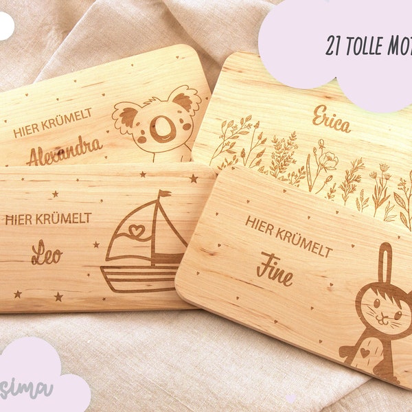 Gepersonaliseerde ontbijtplank, gepersonaliseerde plank, geboortebabycadeau, gepersonaliseerde houten plank, geboortecadeau