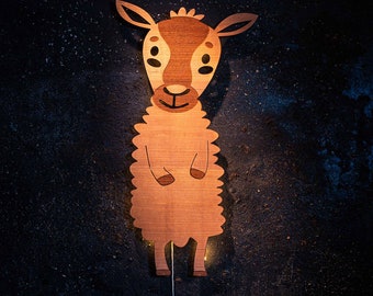 Lampe murale personnalisée en bois | Applique murale | Veilleuse | Applique bébé enfant | Lampe pour chambre d'enfant | mouton