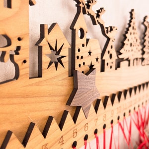 Wooden Advent calendar with customizable engraving and star personalized, customizable image 1