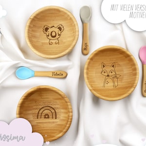 Baby bowl, bowl, children's tableware, children's cutlery, baby bowl, baby bowl, bamboo bowl suction cup image 2