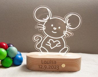 LED Kinder Nachtlicht Personalisiert aus Acrylglas, Nachtlicht Baby, Geschenk Geburt, Kinder Lampe, Taufgeschenk, Nachtlicht, Taufe