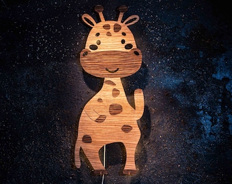 Chambre d'enfant murale personnalisée | applique murale | snooze lumière | applique bébé enfant | lampe chambre d'enfant | girafe