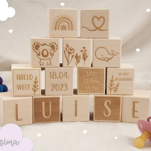 Personalized wooden cubes | Birth gift