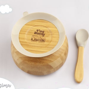 Baby bowl, bowl, children's tableware, children's cutlery, baby bowl, baby bowl, bamboo bowl suction cup image 3