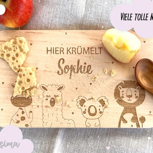 Frühstücksbrett personalisiert, Brettchen personalisiert, Babygeschenk Geburt, Holzbrett personalisiert, Geschenk Geburt Bild 4