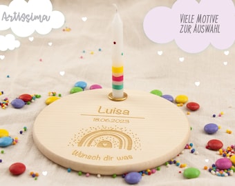 Personalized wooden birthday plate for children - Unique gift for christenings, birthdays and more