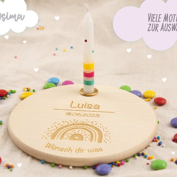 Assiette d'anniversaire en bois personnalisée pour enfants - Cadeau unique pour baptêmes, anniversaires et plus encore