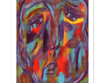 Lonely - Poster Print - 8x10 or 11x14 or 16x20 - Expressionist Art