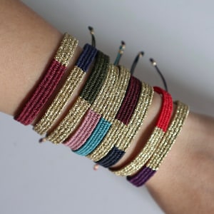 Handwoven bracelet, Friendship bracelet, Gift for women, Boho jewelry, Woven bracelet, Women bracelet, Minimalist bracelet, Bracelet, Gold