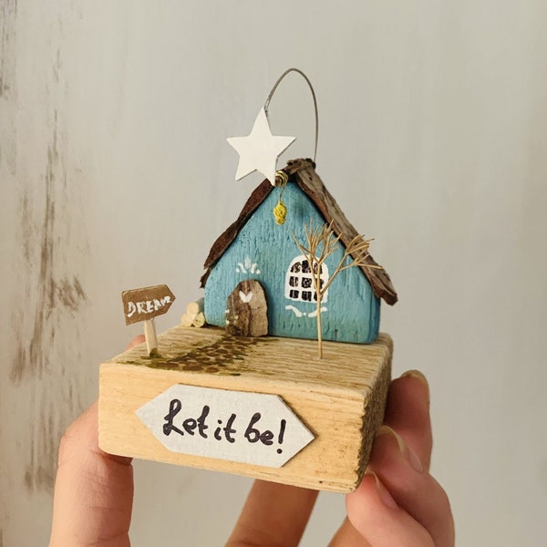 Little wood house, Special gift, Birthday gift, Mini house, Wooden cottage, New home gift,Home decor, Tiny wooden house, Anniversary gift