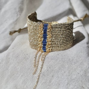 Boho chic,  Handwoven bracelet, Minimalist Adjustable Bracelet, Best gifts, Boho jewelry, Chain bracelet, Linen bracelet, Chic jewelry