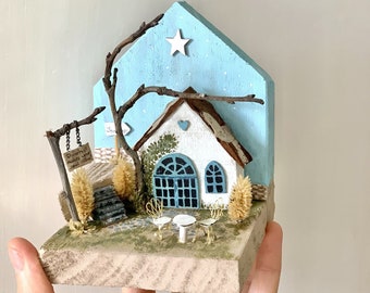 Driftwood cottage, home gifts, Christmas gifts, gift for her, gift for him, little wooden house, mini house, new home gift, new job gift