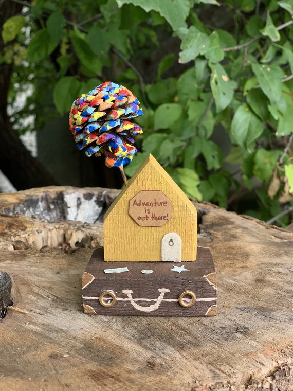 Pixar UP Wooden House Sculpture: Adventure Gift