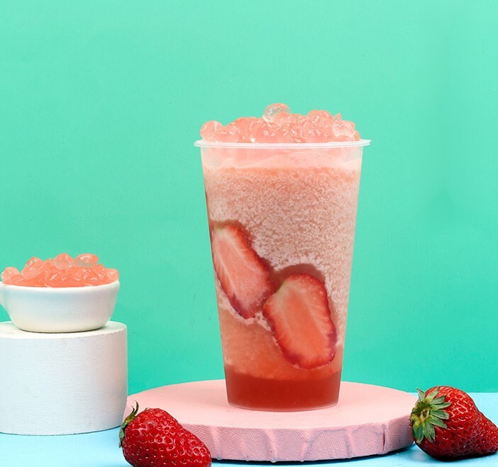 Strawberry Jelly Crystal Boba Tea Gift Tea Set Bubble Etsy