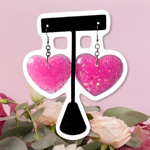 Handmade Glittery Heart Earrings