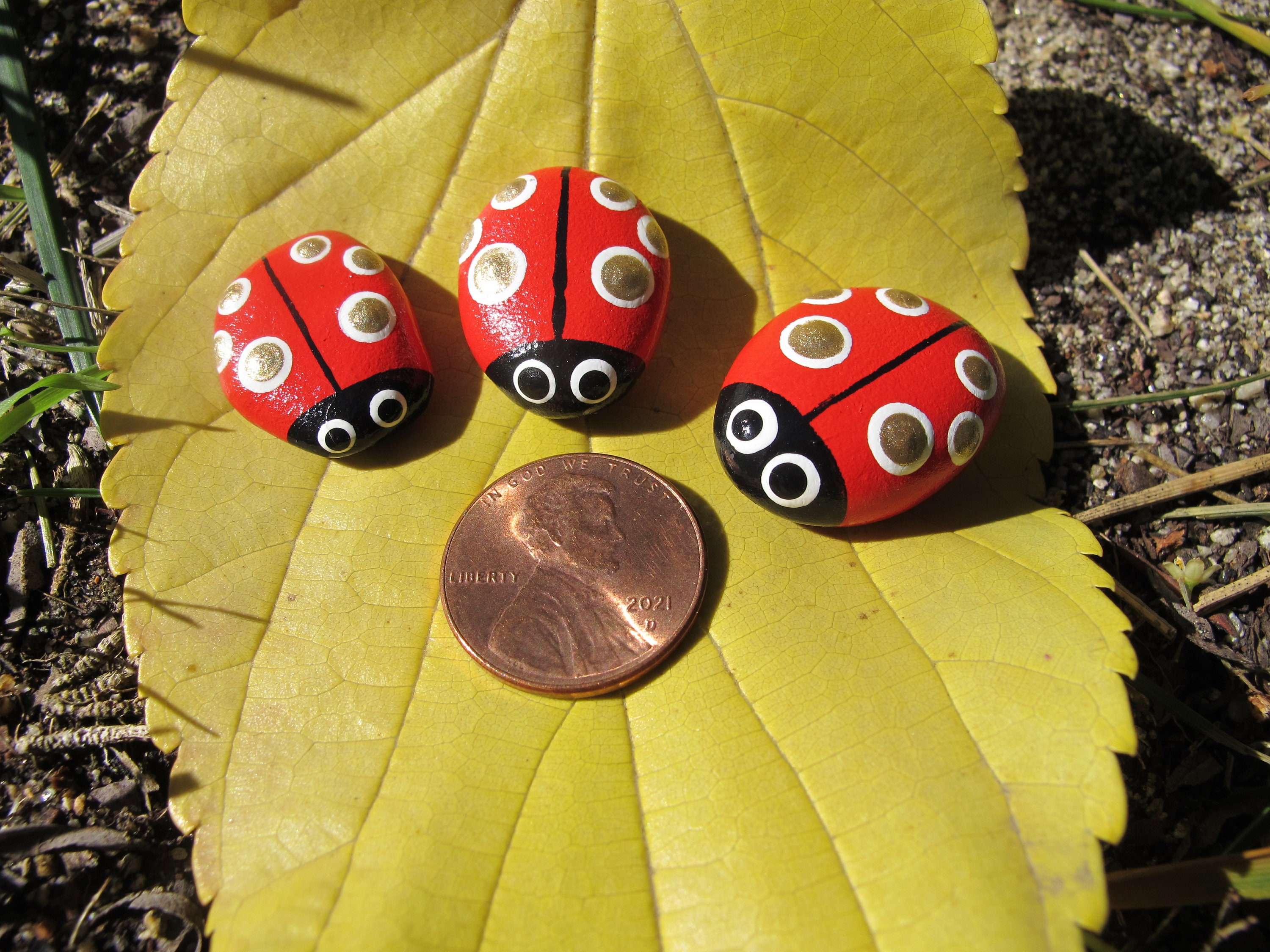 Ladybug Painted Rocks: ladybug rocks for the garden