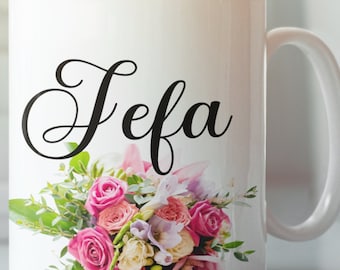 Jefa Mug – Spanish Mom Coffee Cup, Funny Mexican Mom Gift, Personalized Hispanic Mother Mug for Mother’s Day or Birthday