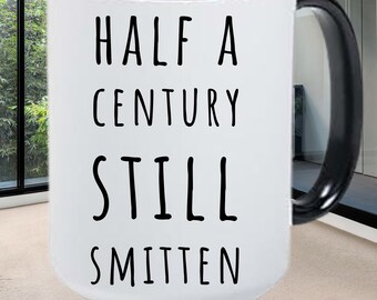 50th Anniversary Mug – Personalized Golden Anniversary Gift, Romantic 50 Year Wedding Coffee Cup for Husband, Wife, or Couples