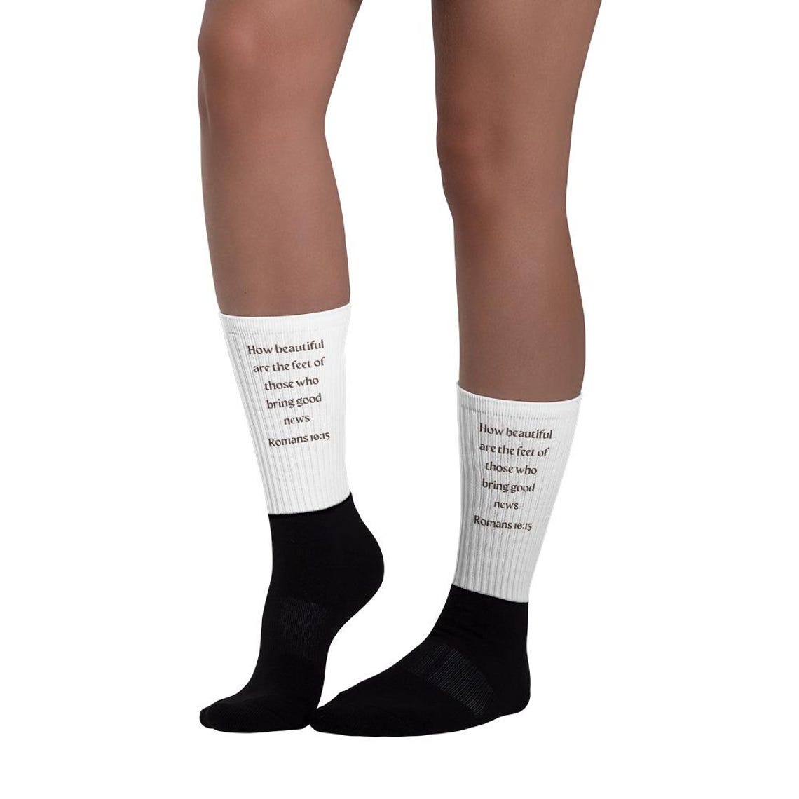 Scripture Socks How Beautiful Are the Feet, Christian Socks, Romans 10:15, Bible Verse ...