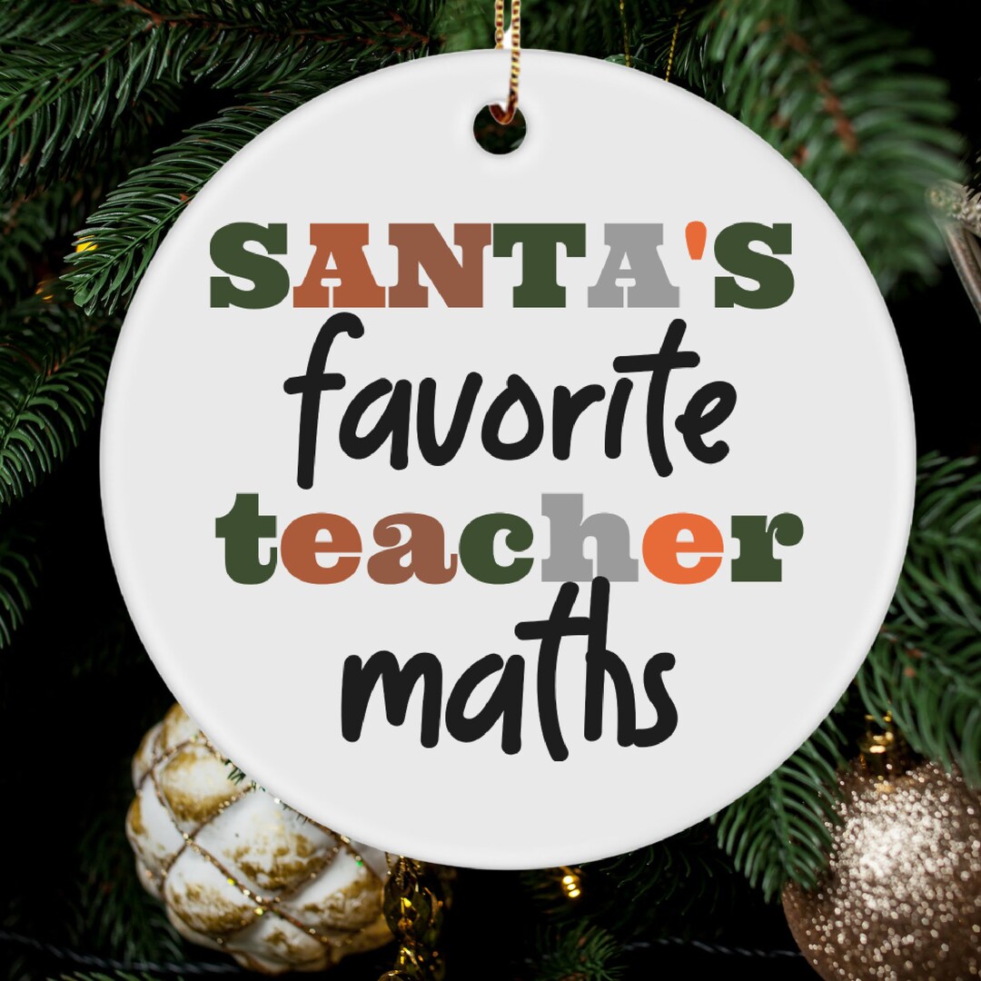 Math Teacher Christmas Tree Ornament, Christmas Teacher Math Lover Gift, Christmas Tree Math