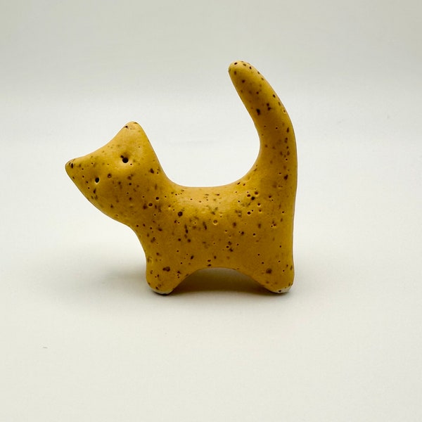 Handmade Ceramic Matte Yellow Cat