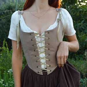 Renaissance corset bodice, solid color corset stays, cottage core corset, corset top