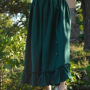 Umgee Linen Blend Button Down Skirt with Pockets