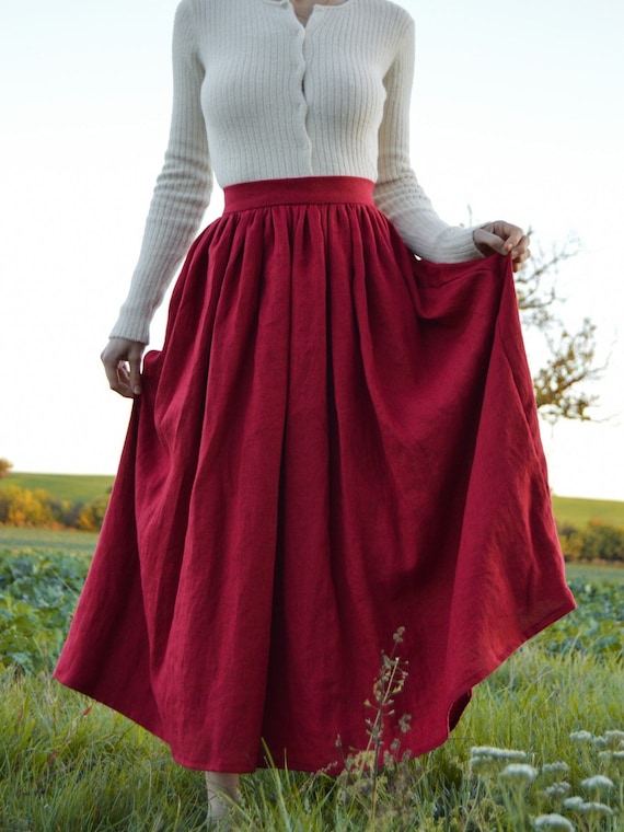 Linen 2025 gathered skirt