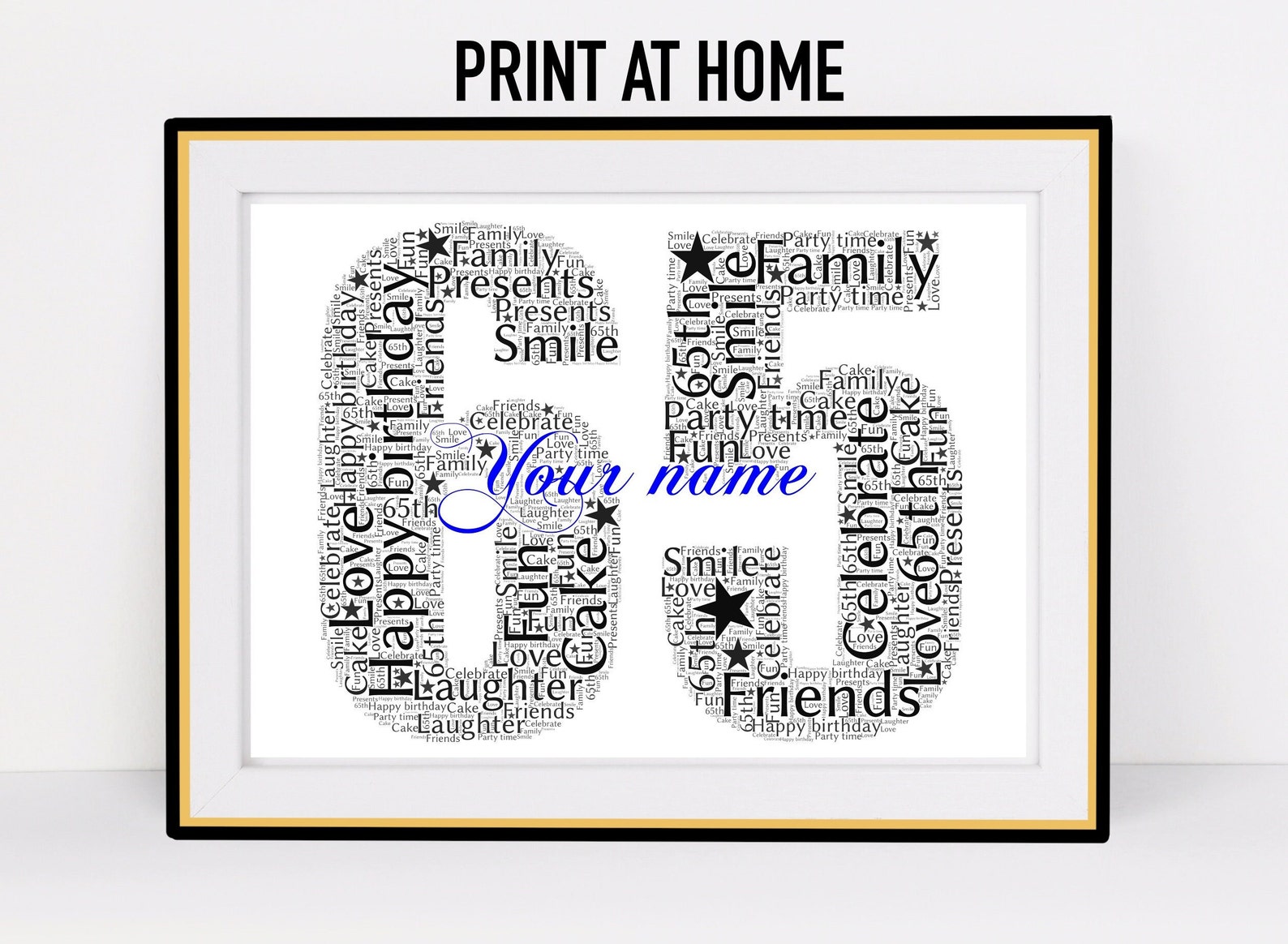 Personalised Printable 65th Birthday Print Digital Download | Etsy