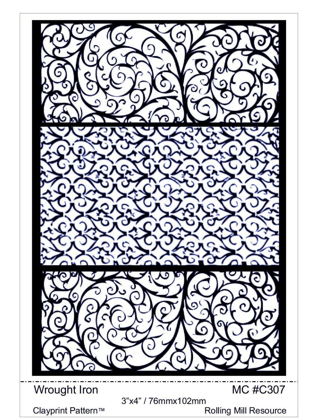 Clayprint ™ Texture for Metal Clay PMC Art Clay Polymer Etsy