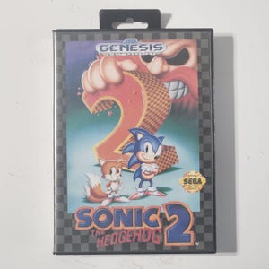 Sonic the Hedgehog 2 Sega 1992-cartridge, alleen schoongemaakt en authentiek getest
