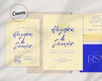 Elegante paquete de invitaciones de boda