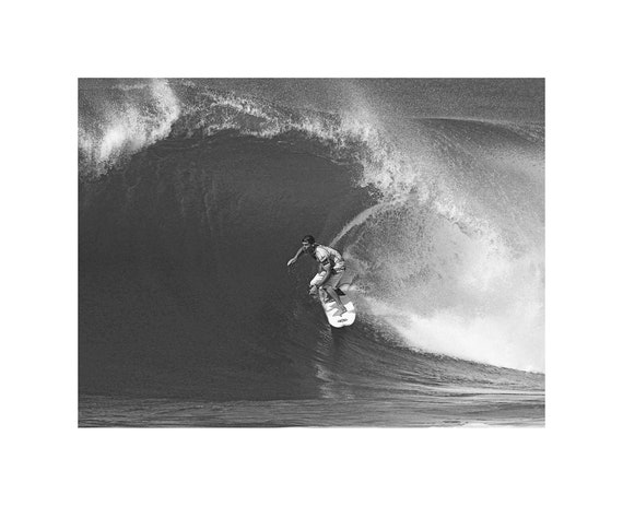 Vintage Photo of Surfer Andy Irons Surfing in the Pipeline Masters Surf  Contest in Hawaii. Digital Download, Printable Photo Art