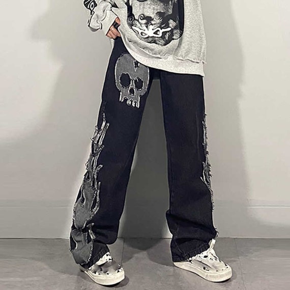 cyber y2k skeleton pants