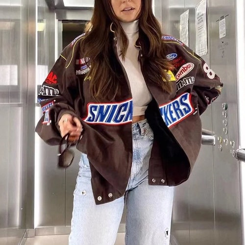 Nascar Racing Printed Snickers Jacket Harajuku Bomber