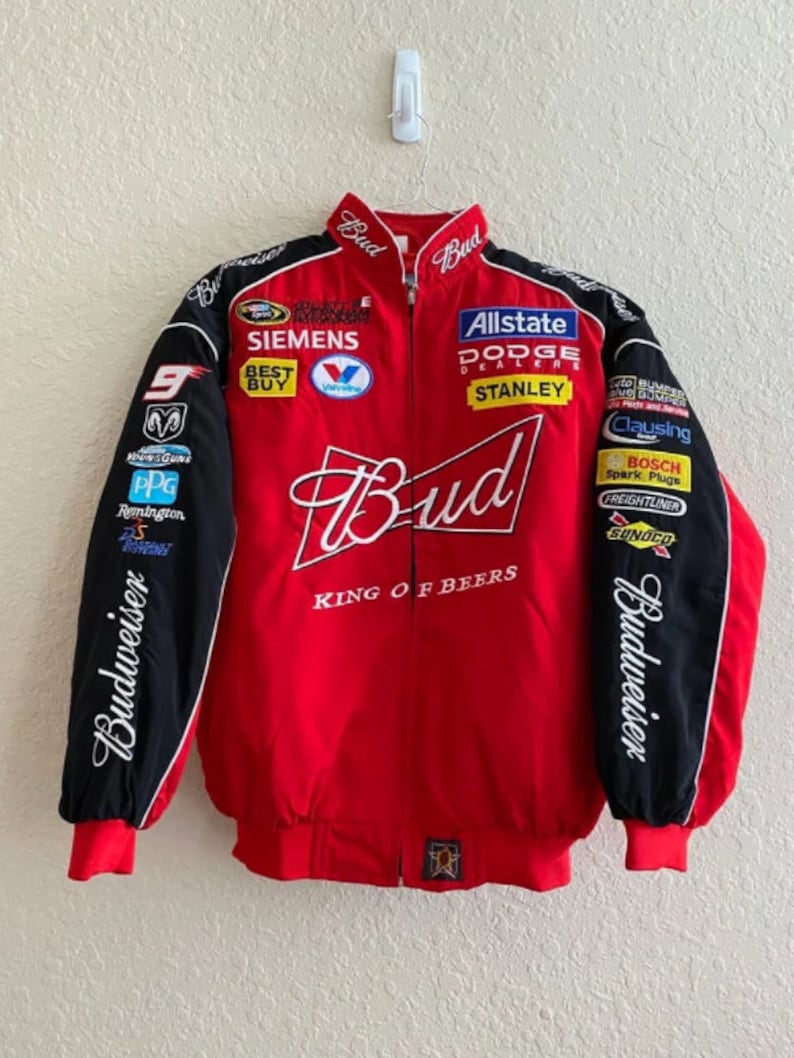 Budweiser Nascar F1 Racing Jacket Vintage Harajuku Racing Etsy