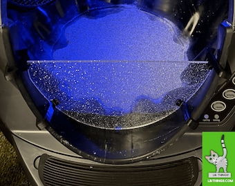 LR Things - Full Guard in Clear Quartz Glitter Acrylic for Litter-Robot 3