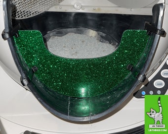LR Things - Half Guard in Jade Green Glitter Acrylic for Litter-Robot 3