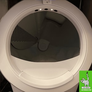 LR Things - HALF Guard dla Litter-Robot 4 w błyszczącym/matowym białym akrylu - mini ogrodzenie WYMAGANE