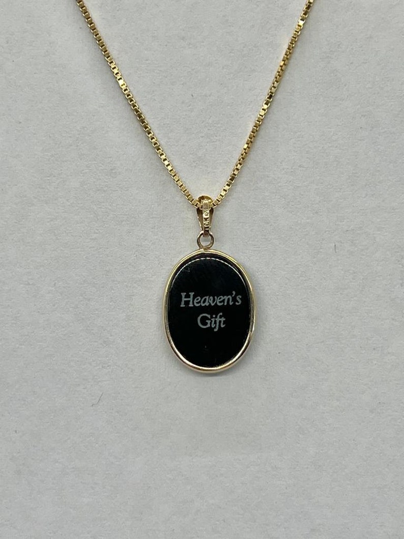 Diamant Akzent 'Heaven's Gift' 10K Gold Blau Achat Cameo Anhänger mit KOSTENLOSER Halskette Muttertag, Geschenk für Sie, Neugeborenen Geschenk, Cameo Schmuck Bild 7