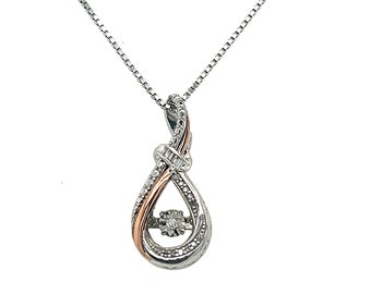 10K Gold &#39;Rocking Stone&#39; Diamond Teardrop Necklace - Mother&#39;s Day, Unique Gift, Gift for Her