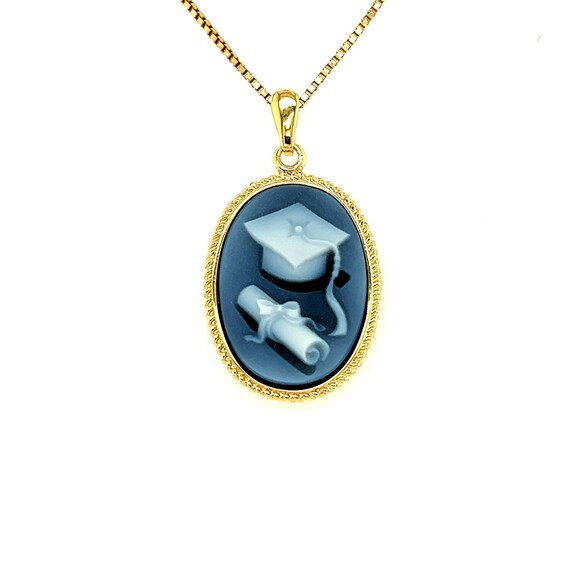 Gold Plated 1 Micron 925 Sterling Silver Blue Aga… - image 1