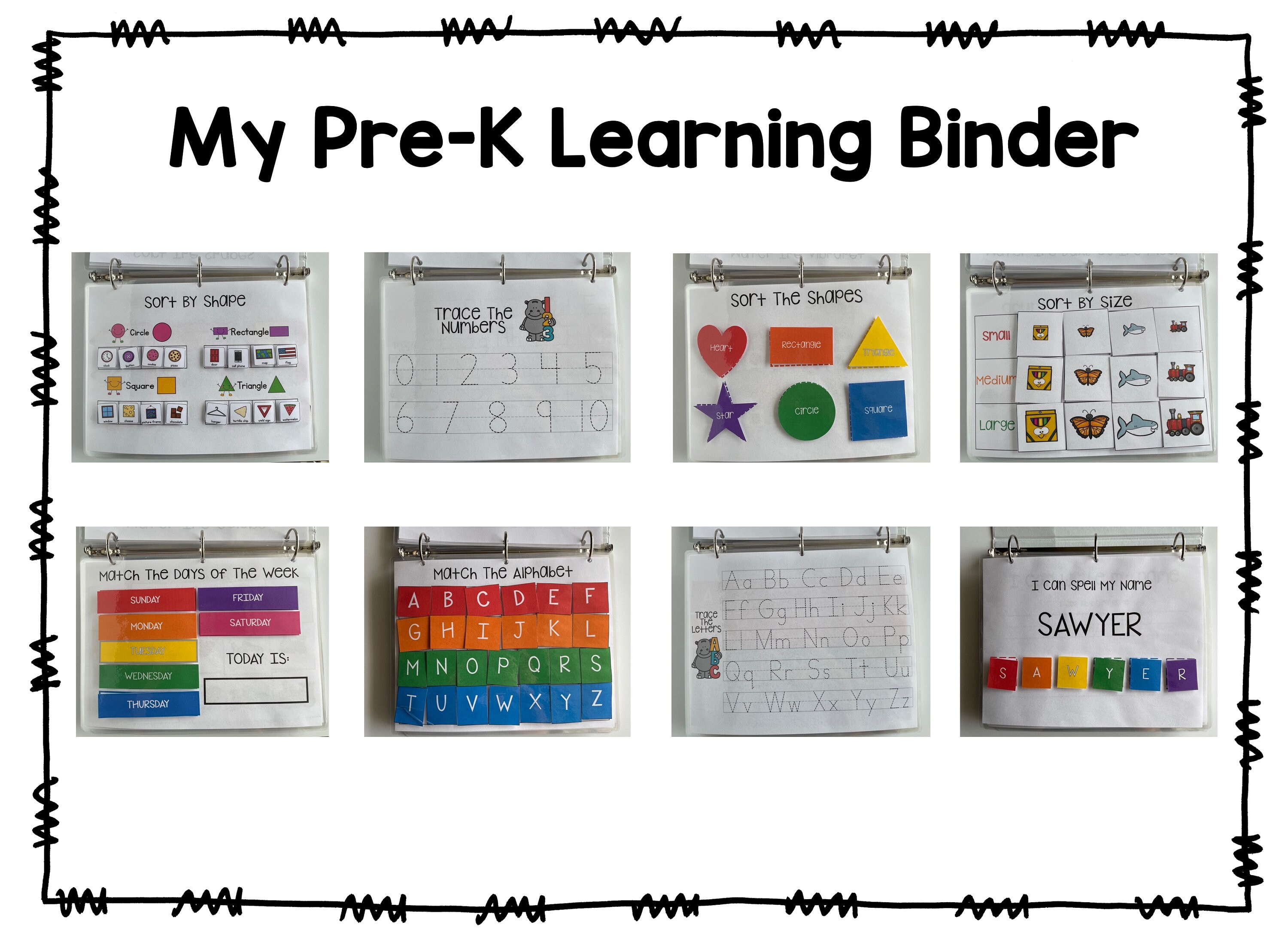 PREK Learning Binder 20 Pages of Activities / Velcro Etsy UK