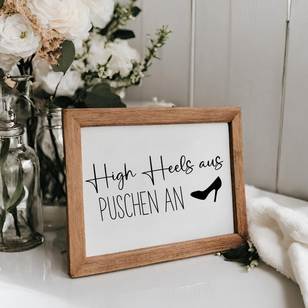 Aufkleber - High Heels - Puschen an| Hochzeit | DIY | Dekoration