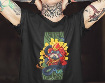 samurai cat t shirt