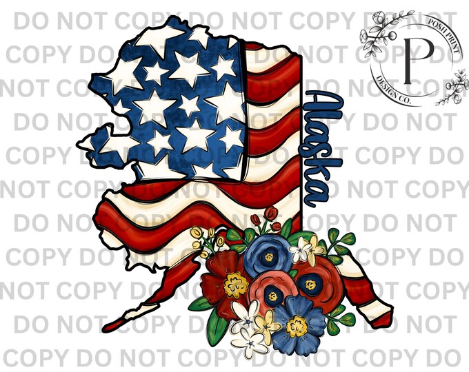 Alaska PNG, Patriotic, Sublimation, USA, T-Shirt Design, Commercial Use, Digital Download