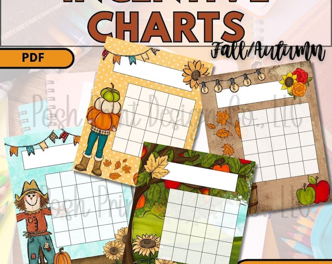 Fall/Autumn Incentive Charts | Printable Classroom Reward Charts | PDF Download
