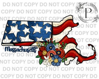 Massachusetts PNG, Patriotic, Sublimation, USA, T-Shirt Design, Commercial Use, Digital Download