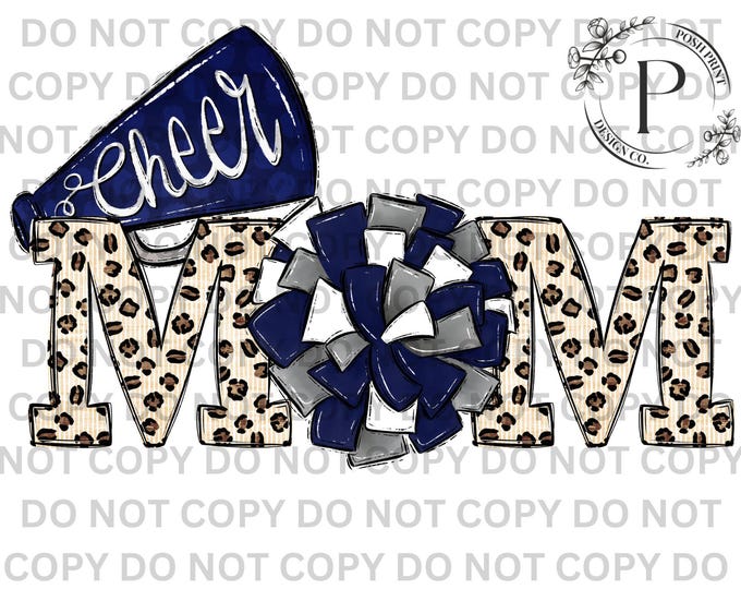 Cheer Mom PNG Design | Sports Mom Digital Download | Sublimation & Print Ready | Commercial Use for Physical Products